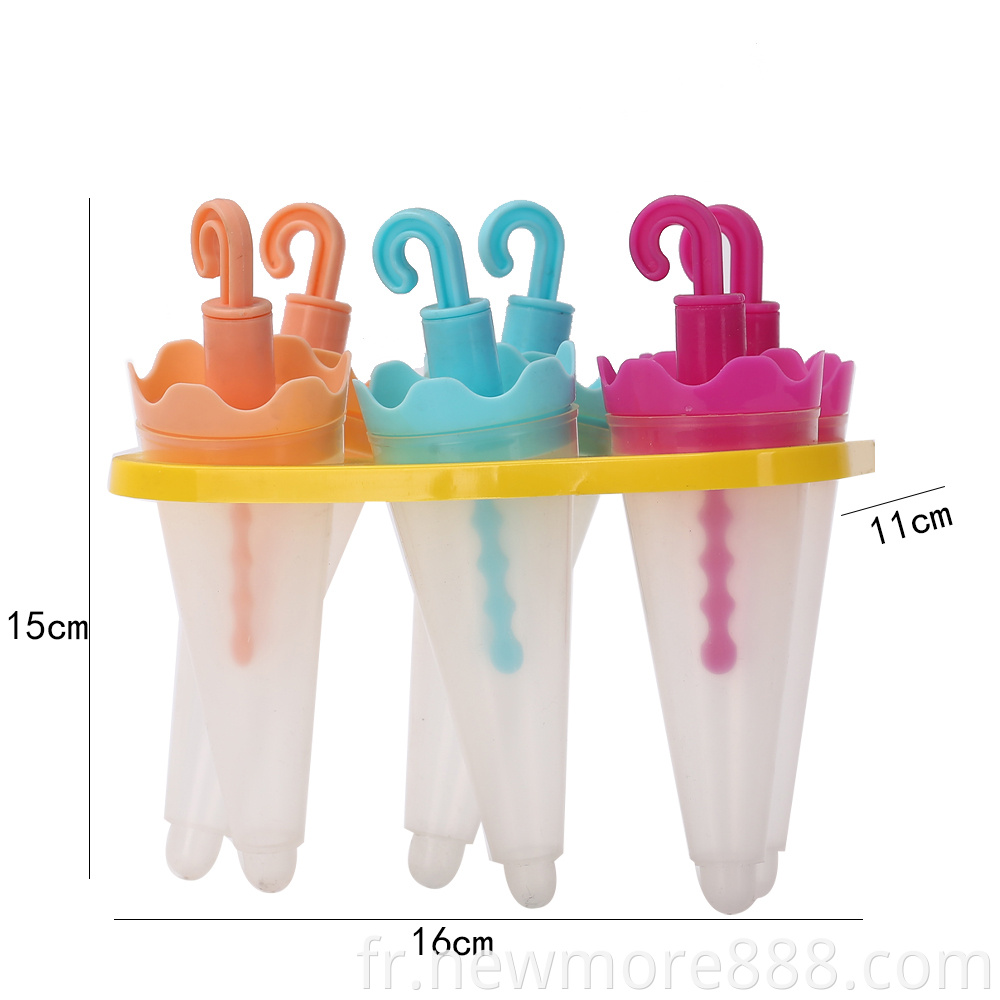6pcs Umbrella BPA Free Plastic Popsicle Ice Mould